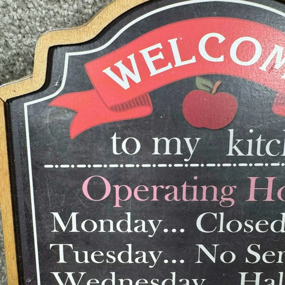 Ashland Kitchen Operating Hours Sign Black Chalkboard Style Shelf Decor - Picture 12 of 13